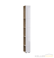 Лайн Стеллаж 10.141 Дуб серый CRAFT К 002 PW, белый глянец ПВХ